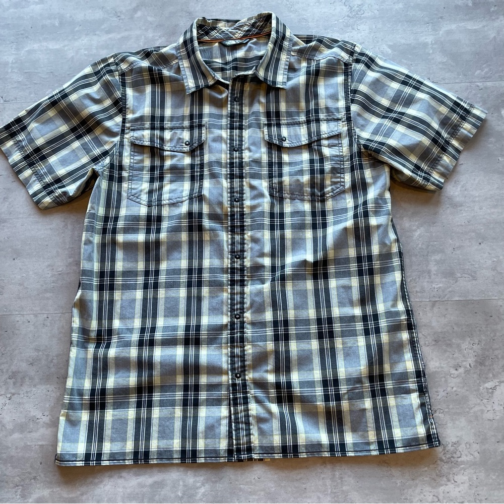 The North Face Short Sleeve Plaid Shirt, Snap Front Large